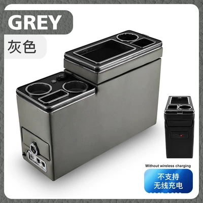 Suitable for Toyota Noah/Voxy60.70.80 Armrest box - gray-fourth-generation-drawer-usb-light