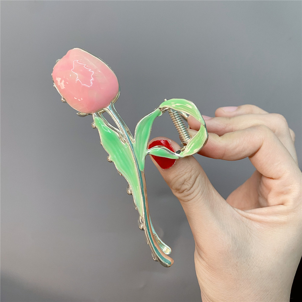 Fashion Elegant Tulip Flowers Metal Clip Hair Accessories For Women display picture 3