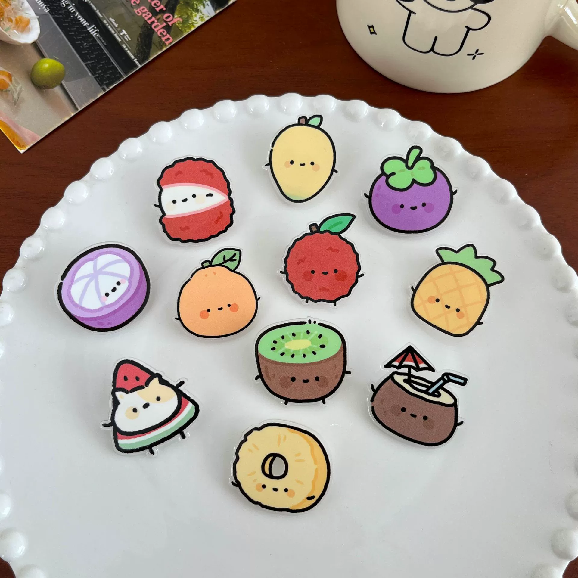 Брошь Фрукты новый INS милый мультяшный булавка Акриловый значок оптом безделушки