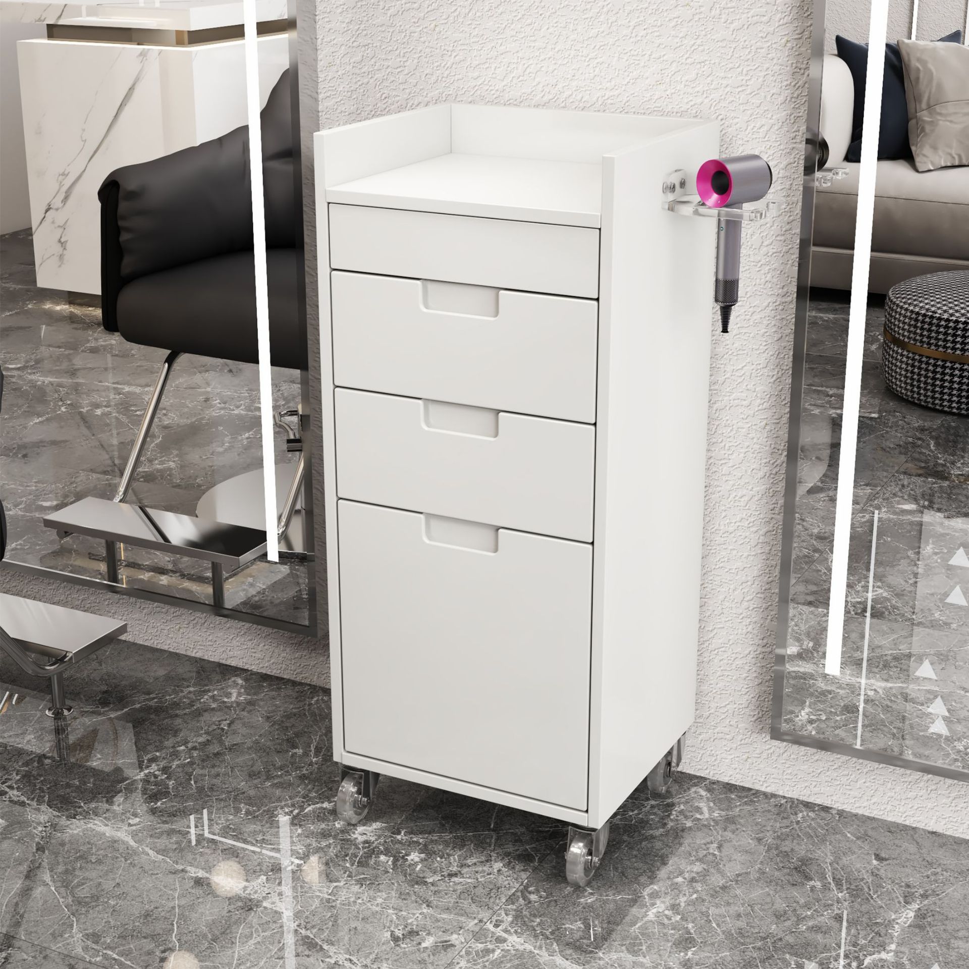 Nuevo gabinete de herramientas de peluquería de moda especial para peluquería, gabinete de peluquería, instalación gratuita, gabinete de corte de pelo de moda multifuncional image 4