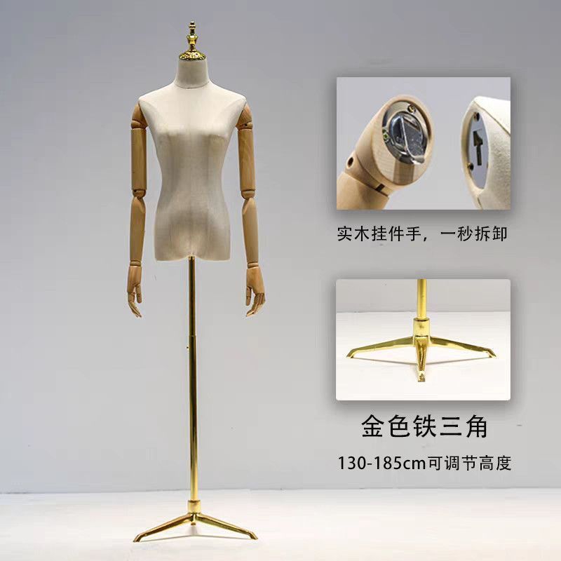 Colgante tienda de ropa de mano accesorios de modelo ventana de ropa de mujer mitad líder plataforma de exhibición estante modelo de vestido de boda estante