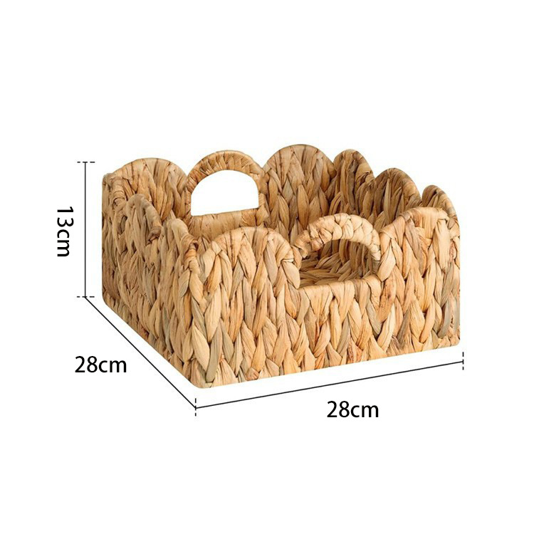 Venta caliente transfronteriza cesta de almacenamiento de paja hecha a mano rectangular calabaza de agua caja de almacenamiento de hierba libro de juguete cesta de almacenamiento de artículos diversos
