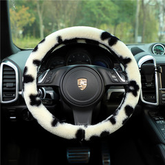 汽車方向盤套仿兔毛花朵保暖防滑車用把套冬季防凍手車載汽車用品