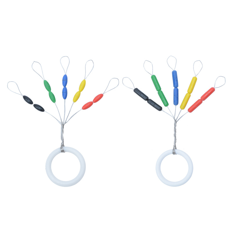 Space Beans Rubber Olive Beans Fishing Accessories 6 Colors 30 Beans Colorful Space Beans Fishing Line Set Accessories