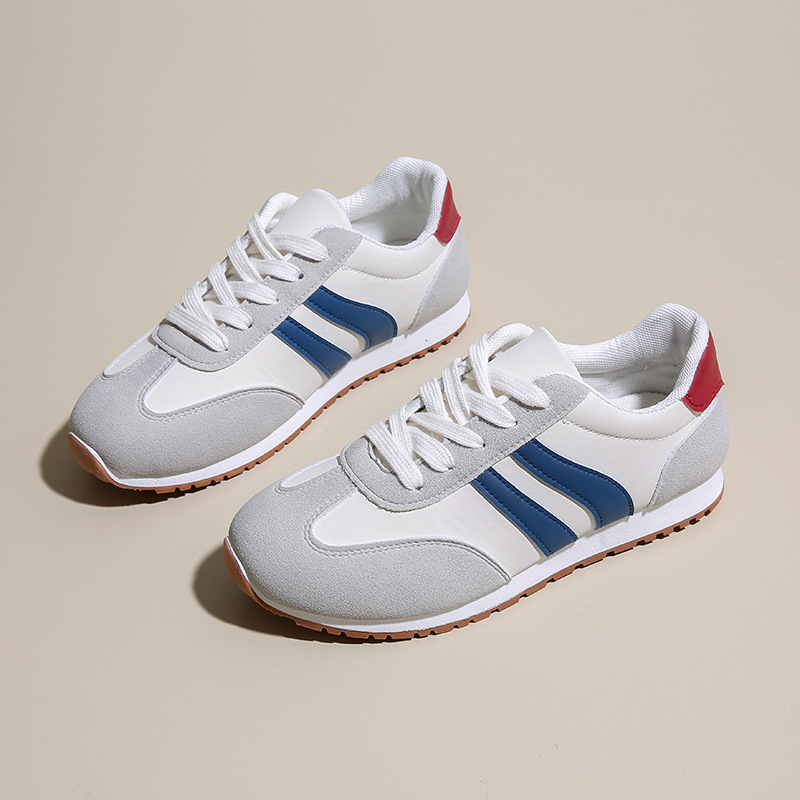 Foreign Trade plus size Leather Color Matching Breathable Casual Shoes Women's Shoes Fashion All-match Flat Running Lightweight Sports Shoes Foreign Trade plus size Leather Color Matching Breathable Casual Shoes Women's Shoes Fashion All-match Flat Running Lightweight Sports Shoes