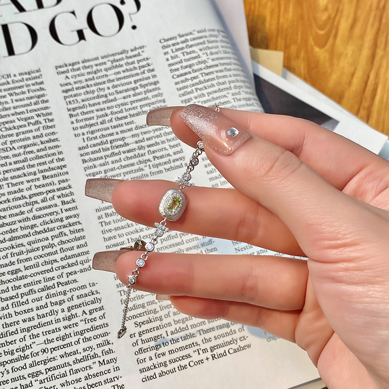 Joyas hechas a mano de piedra natural Pulsera de plata esterlina S925 para mujer