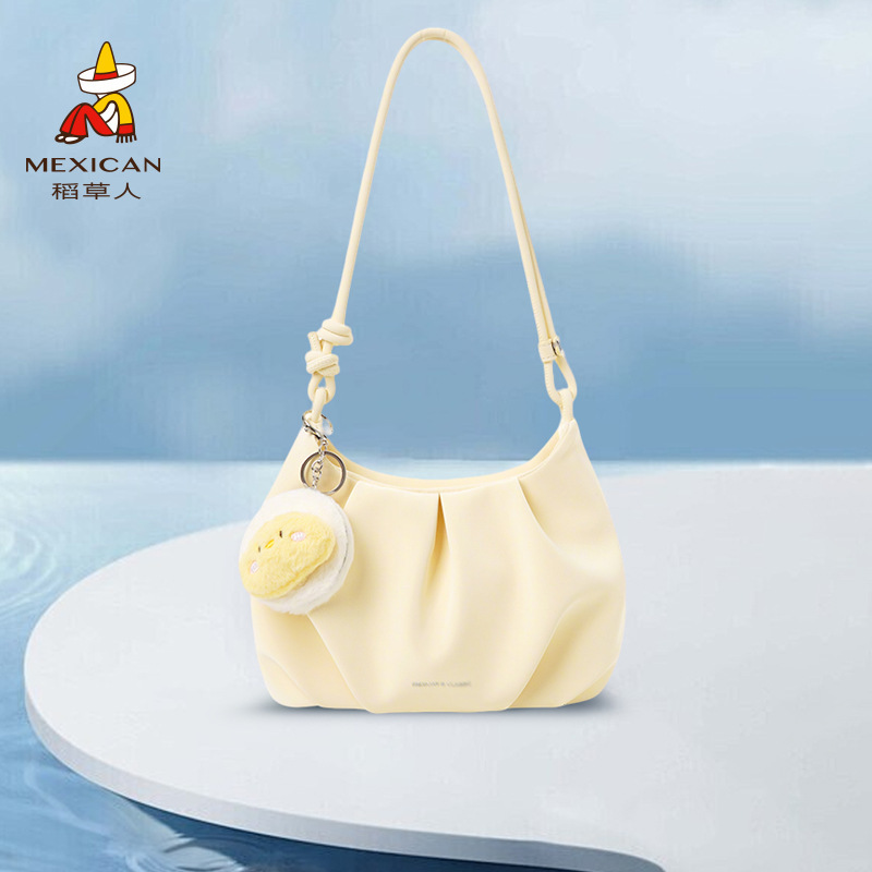 Scarecrow Bag Women's 2025 New Fashion Trendy Versatile Handbag Single Shoulder Crossbody Bag Niche Pleated Women's Bag