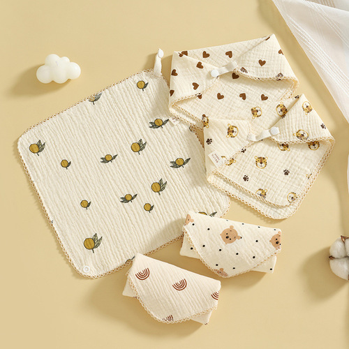 Pure cotton gauze children's towel face wash cloth baby saliva towel square towel baby triangle towel newborn small square towel