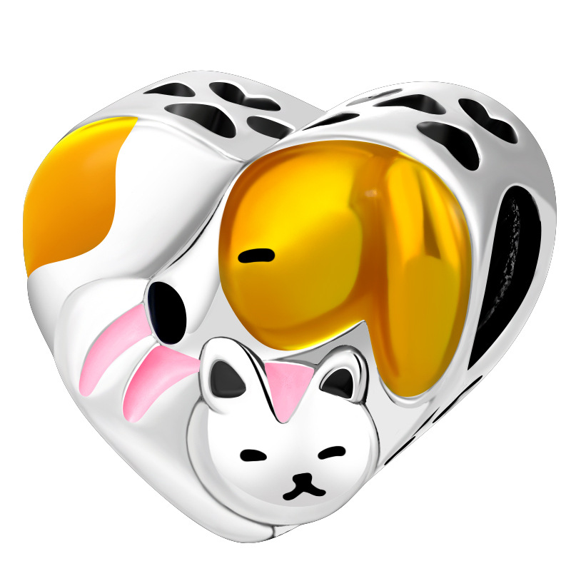 European and American Copper Cute Animals Cats and Dogs Pets Large Diameter Beads Loose Beads Gifts DIY Bracelets Bracelets Collar Accessories