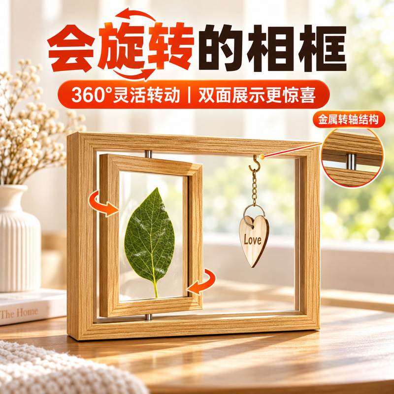 Customized Photo Frame Empty Frame Rotating Display Stand Leaf Carving Photo Frame Empty Frame Double-Sided Rotating Multi-Functional Photo Frame with Accessories Customized Photo Frame Empty Frame Rotating Display Stand Leaf Carving Photo Frame Empty Frame Double-Sided Rotating Multi-Functional Photo Frame with Accessories