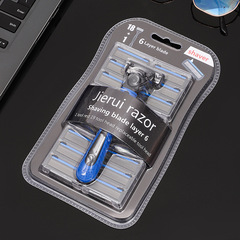 外貿貨源 潔銳6層剃鬚刀片 老式手動刮鬍刀男士刮毛刀1刀架19刀頭