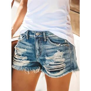B 99545 High-waisted tassel denim shorts �������K�ƶ���ѝ��