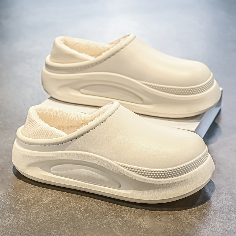 Zapatillas de algodón para hombres zapatos de algodón para hombres impermeables y resistentes al frío en invierno, sensación de pisar mierda y terciopelo engrosados, cálidos y gruesos, suelas resistentes al desgaste
