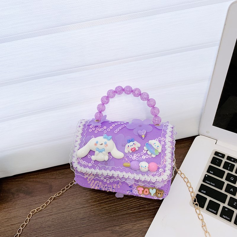Nueva princesa de dibujos animados bolsos para niños mujeres perlas bolsos portátiles de hombro de chicas de moda encaje mochila
