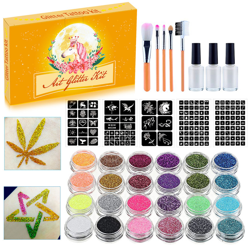 New arrival diamond glitter tattoo suit 24 colors stage party makeup temporary tattoo suit New arrival diamond glitter tattoo suit 24 colors stage party makeup temporary tattoo suit