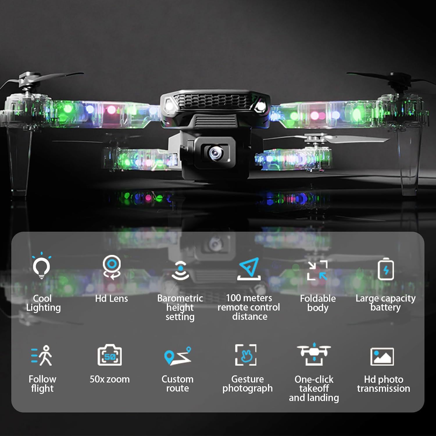X13D avión de control remoto de alta definición fotografía aérea UAV luces LED cuadricóptero evasión de obstáculos modelo aéreo avión estudiante