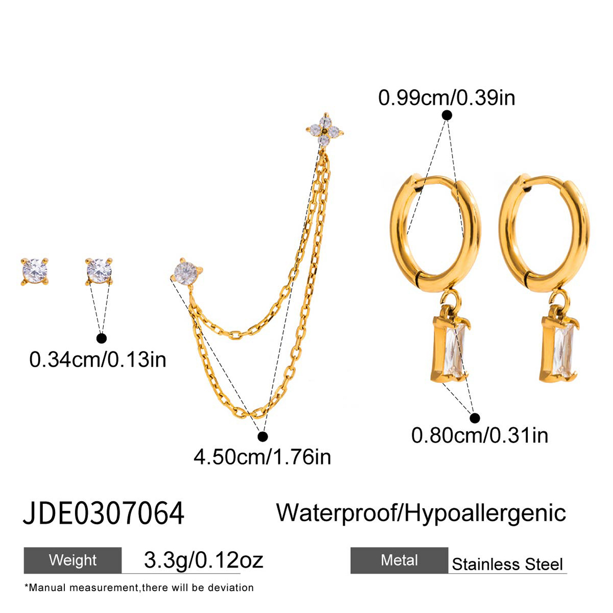 Wanxing Oumeido para una tarjeta aretes de zircon ligero lujoso de alto nivel aretes de acero inoxidable joyas transfronterizas diseño de nicho image 8