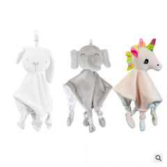 Cartoon Elephant Rabbit Baby Soothing Towel, Drool Towel, Plush Soothing Towel, Handkerchief Towel