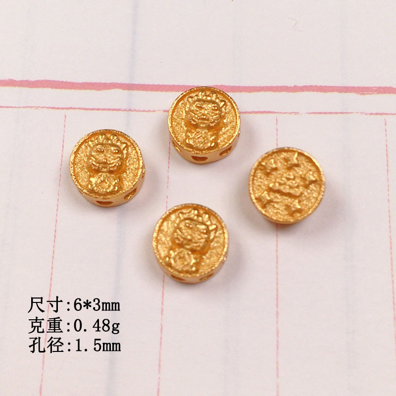 s925 silver gold-plated dragon fish accessories bracelet braided rope necklace string decoration diy handmade beads semi-finished products