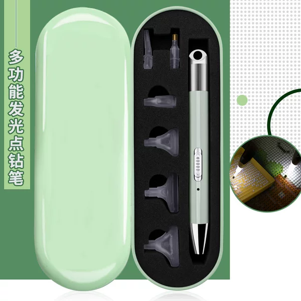 USB luminous point drill cross stitch Diamond lighting pen Diamond painting tool nail art point drill luminous pen