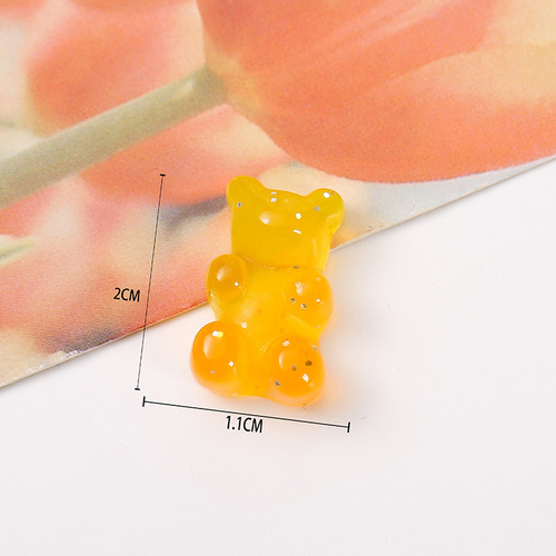 Japanese and Korean new two-color glitter cartoon bear candy diy resin accessories transparent mobile phone case filling material