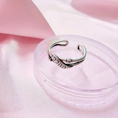 字母戒指女ins潮復古冷淡風時尚個性網紅蹦迪手飾食指戒指男