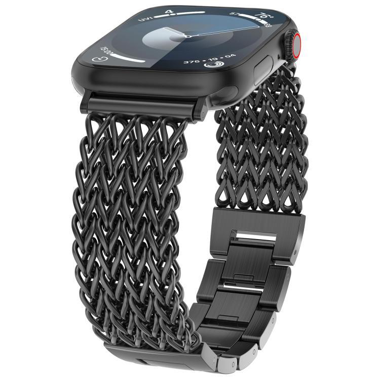 Correa de acero inoxidable trenzada en herringbone para Apple Watch 38 - 49mm Correa de reloj de negocios y ocio