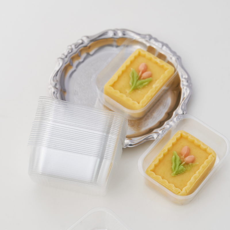 pastel de frijoles verdes transparentes soporte de plástico piña pastel de pastel galletas pasteles de nieve pasteles de embalaje soporte de plástico