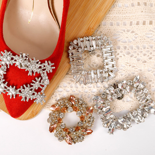 Removable women's shoes metal decorative accessories, upper shoe ornaments, shoe flowers, shoe buckles, shoes, shoe head, crystal accessories, crystal buckles