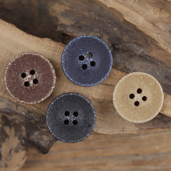 Corrosion particle Brown vintage shirt resin button black distressed suit sweater coat cardigan button