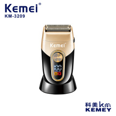 科美髭剃りKM-3209二重往復式光ヘッド神器lcd液晶デジタルusb電動髭剃り