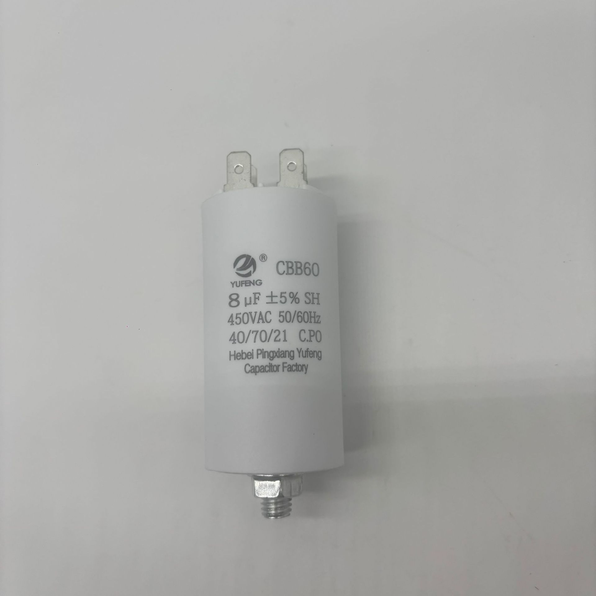 Condensador especial para bomba de agua con motor de tornillo en la parte inferior de la carcasa plástica de película metálica con condensador de doble inserción