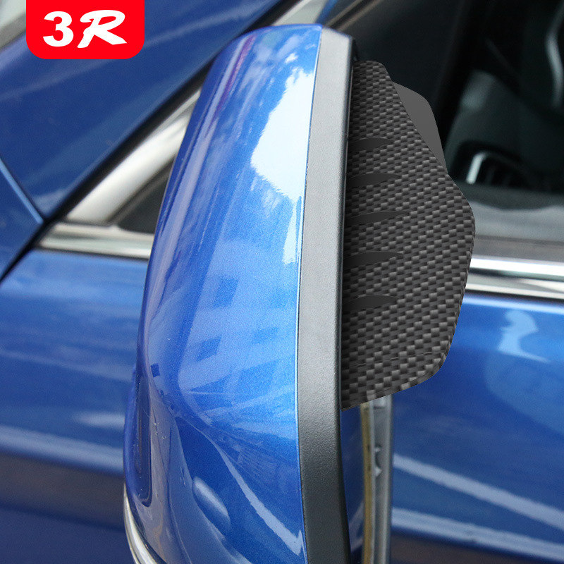 Universal 3R Car Rearview Mirror Rain Eyebrow Universal Rain Shield (Rain shield) - 3r-2156-black-pair