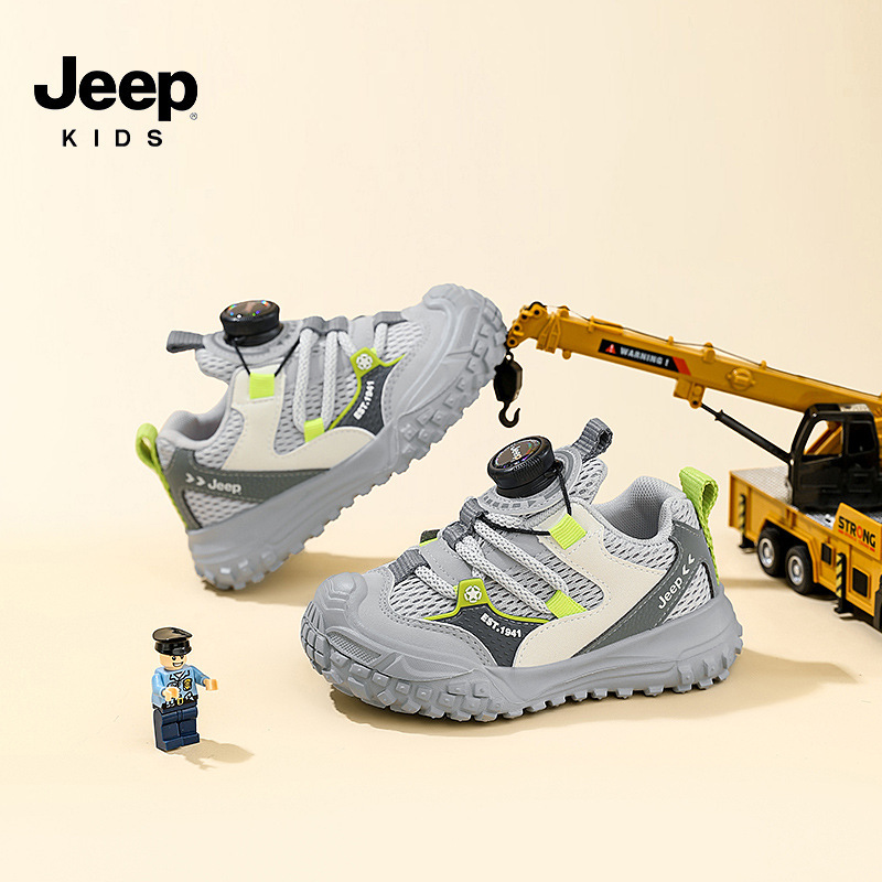 Jeep男童宝宝鞋2025年春夏新款旋转纽扣女童运动鞋舒适软底儿童鞋|undefined