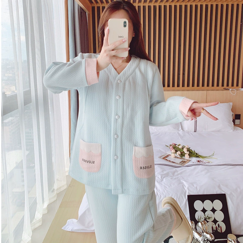 Толстый воздушный хлопчатобумажный костюм для родов осенью и зимой