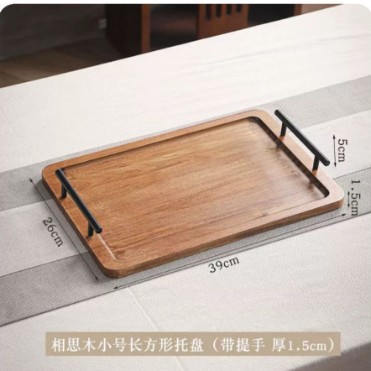 Acacia madera bandeja de té casera bandeja de infusión seca pequeña mesa de té estilo chino retrógrado olla de taza de té bandeja de almacenamiento de refrigerio bandeja de almacenamiento