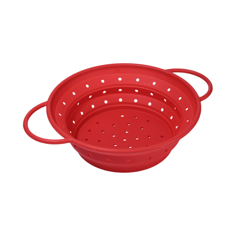 Nueva cesta de filtro de agua plegable de silicona canasta de drenaje retráctil cesta de almacenamiento de verduras y frutas cocina doméstica secadora ventilada