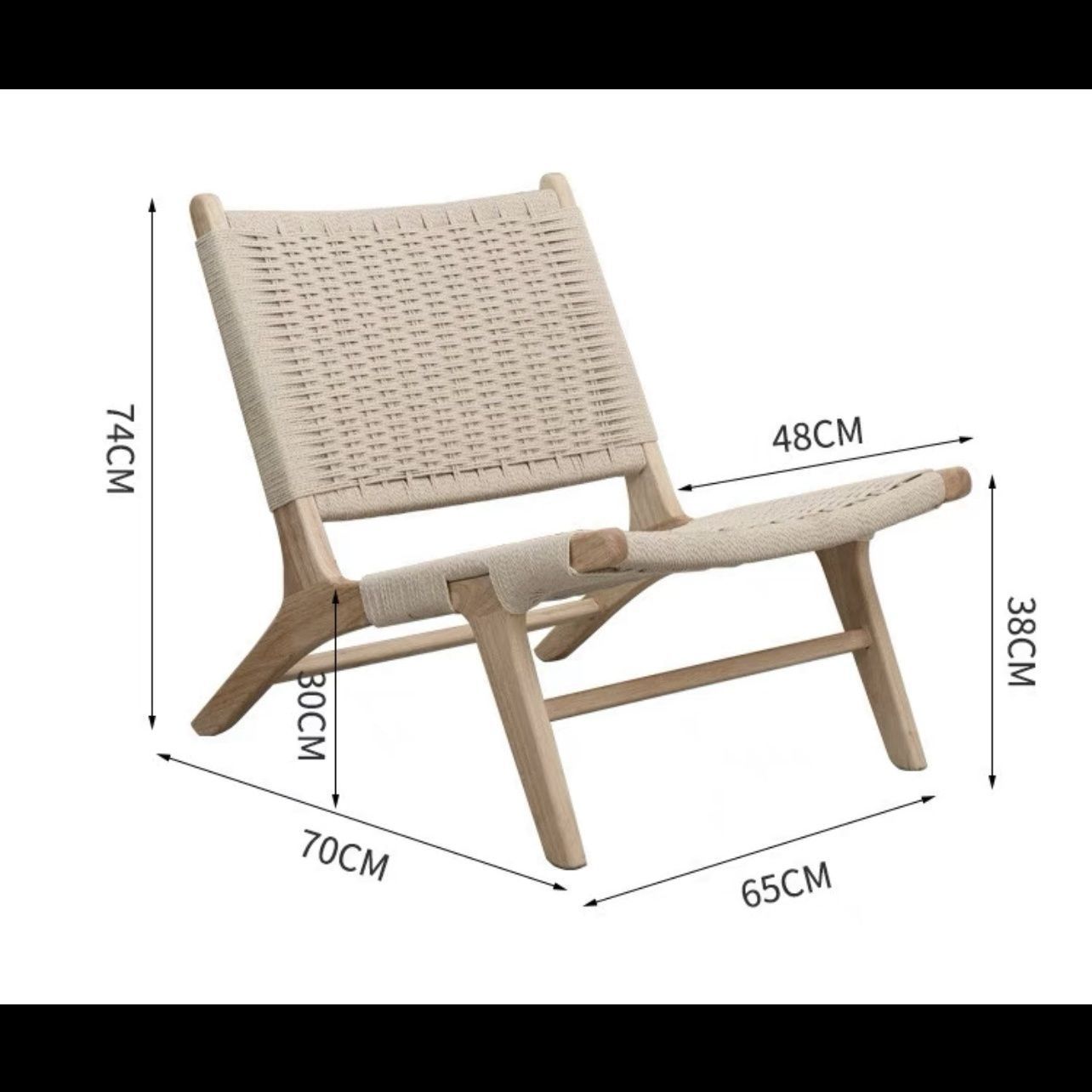 Sofá casero individual pequeño tipo de vivienda sala de estar balcón tejido de cuerda estilo japonés retro silla de ocio de madera maciza