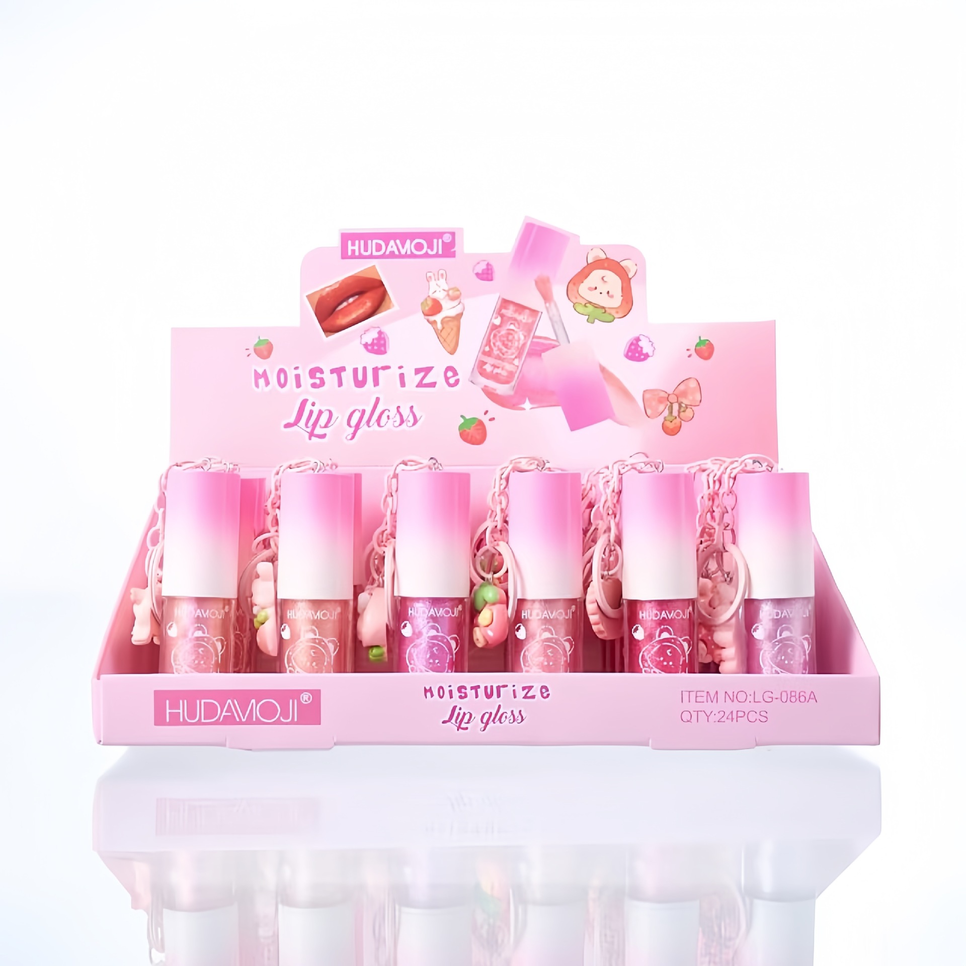 Transfronterizos para el nuevo colgante de conejo lubricante labial hidratante brillante brillo labial espejo blanquear y mejorar el tono