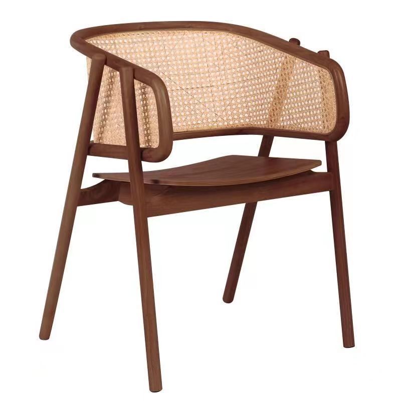 Silla de comedor de madera sólida nórdica de caña sala de té respaldo sofá casero mesas caseras medievales sillas de maquillaje
