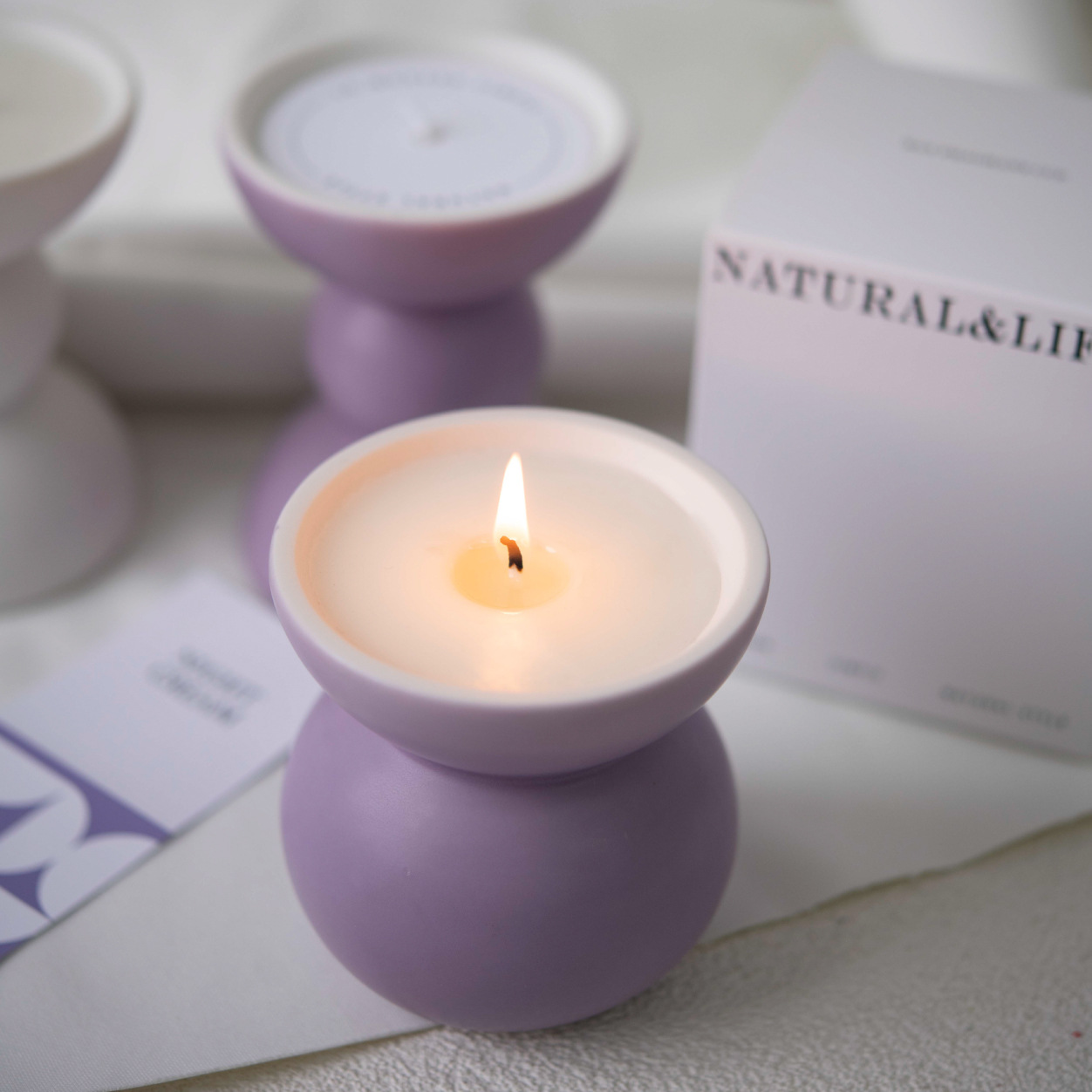 Estilo hecho a mano cerámica avanzada aceite esencial aromaterapia púrpura taza cera regalo de Año Nuevo novias cumpleaños regalo del cliente