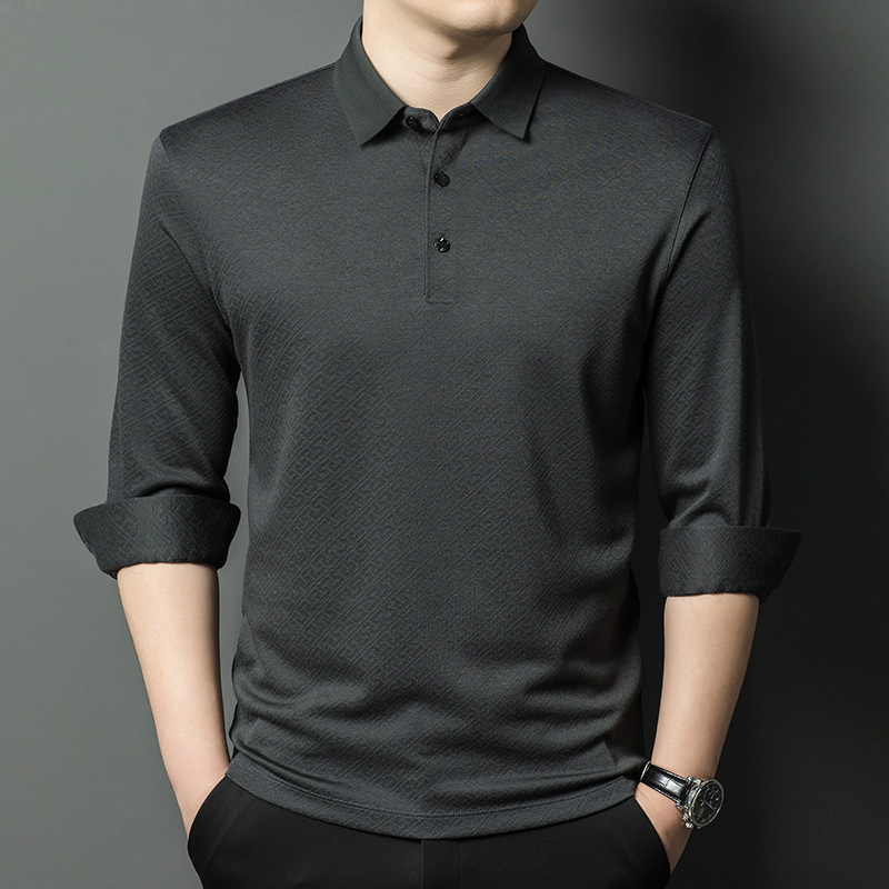 Light Luxury Brand Cashmere POLO Shirt Long-sleeved Men's 2024 Autumn and Winter Non-ironing All-match Men's T-shirt Casual Comfortable Top Light Luxury Brand Cashmere POLO Shirt Long-sleeved Men's 2024 Autumn and Winter Non-ironing All-match Men's T-shirt Casual Comfortable Top
