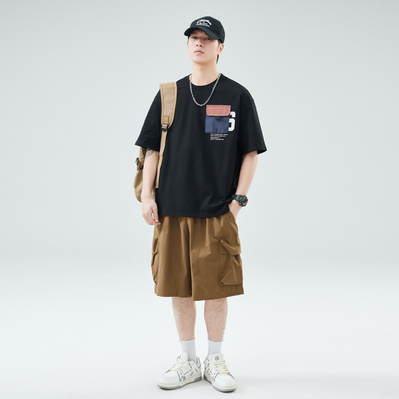 Camiseta de hombre Danbaoni, verano 2025, nueva, estilo japonés, marca de moda, estampado de letras, camiseta holgada