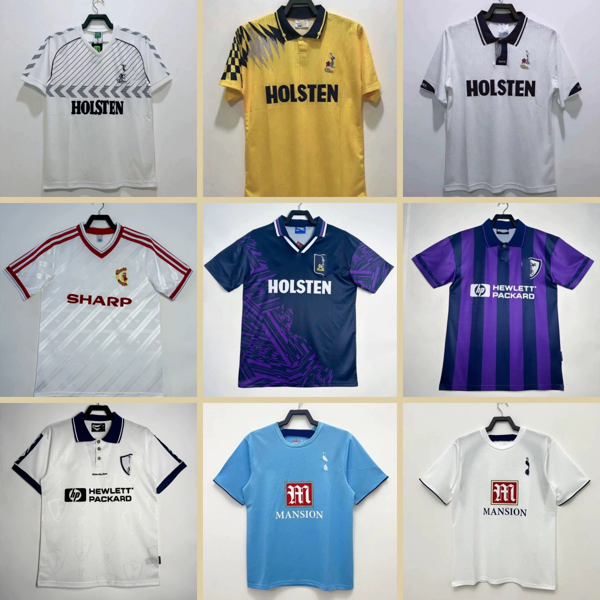 Various Eras of Tottenham Classic Retro Football Jerseys Can Be Used for Daily Training and Sports, and Are Casual and Comfortable Short-Sleeved Shirts Various Eras of Tottenham Classic Retro Football Jerseys Can Be Used for Daily Training and Sports, and Are Casual and Comfortable Short-Sleeved Shirts