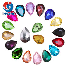 水滴形水晶玻璃钻 高级感彩色美甲钻粘贴玻璃钻  diy饰品配件批发