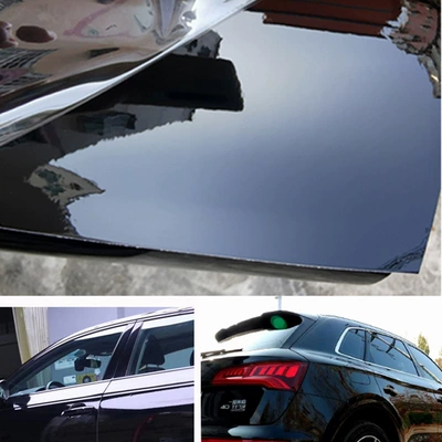 Electro-Optical Metal White Body Film — Auto Color Change Film - regular-piano-black-1m-width-1m-length-comes-with-scraper-default-item