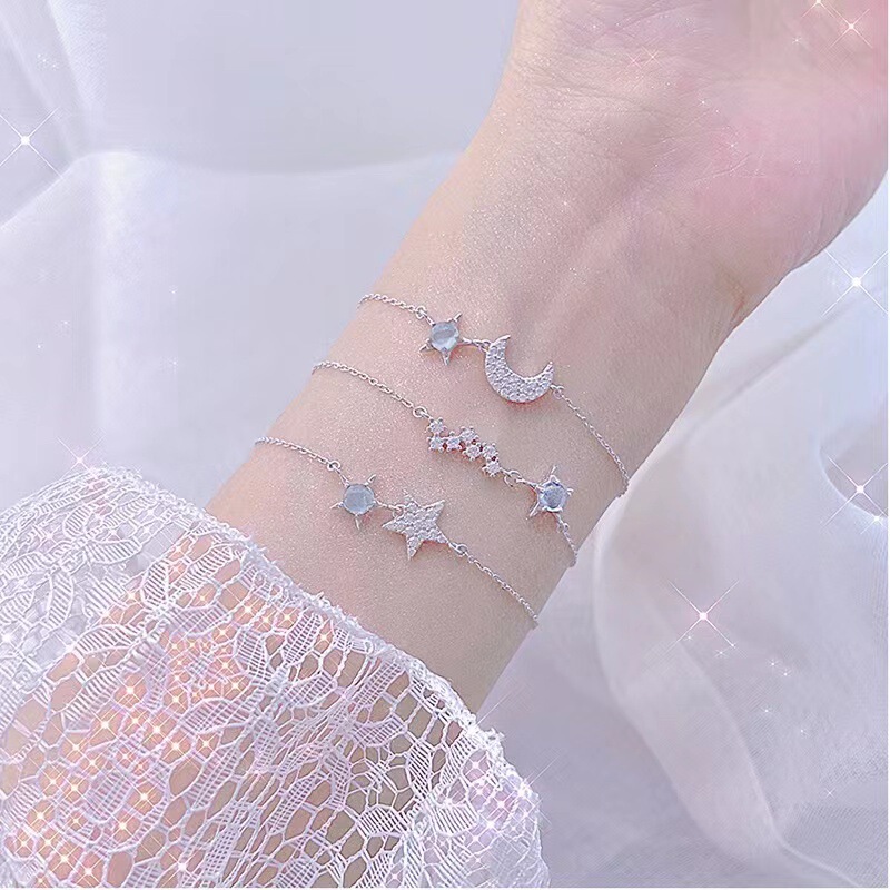 Fantasy Star Moon Bracelet Female Ins Best Friend Two or Three Internet-famous Girls Super Fairy Temperament All-match Sisters Gift Original