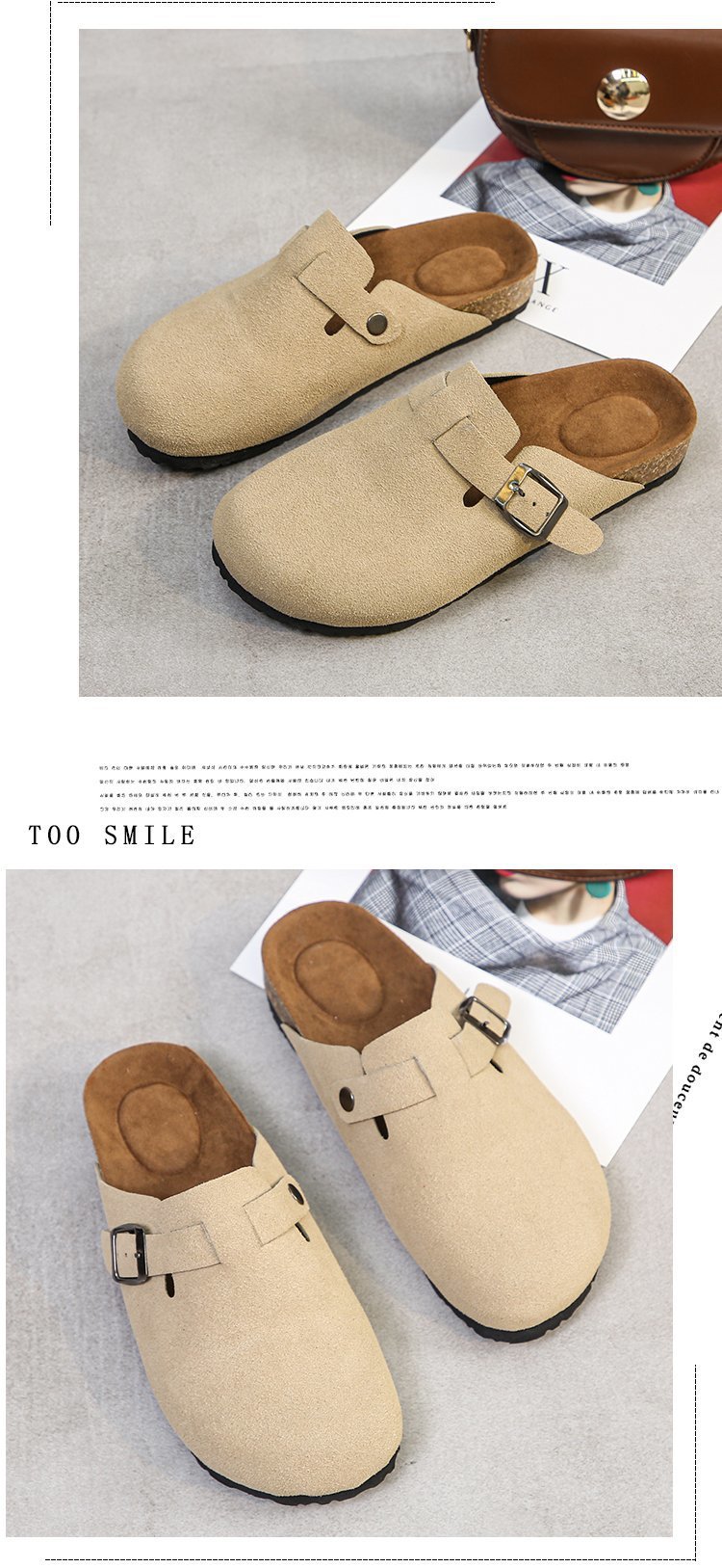 Spring 2021 European and American retro Baotou half-slipper women's cork flat flat large size casual one-step lazy lady's slipper undefined