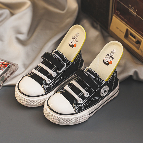 Baby girl toddler shoes, children's white shoes, spring and autumn 2024 new kindergarten indoor shoes, boys' canvas shoes