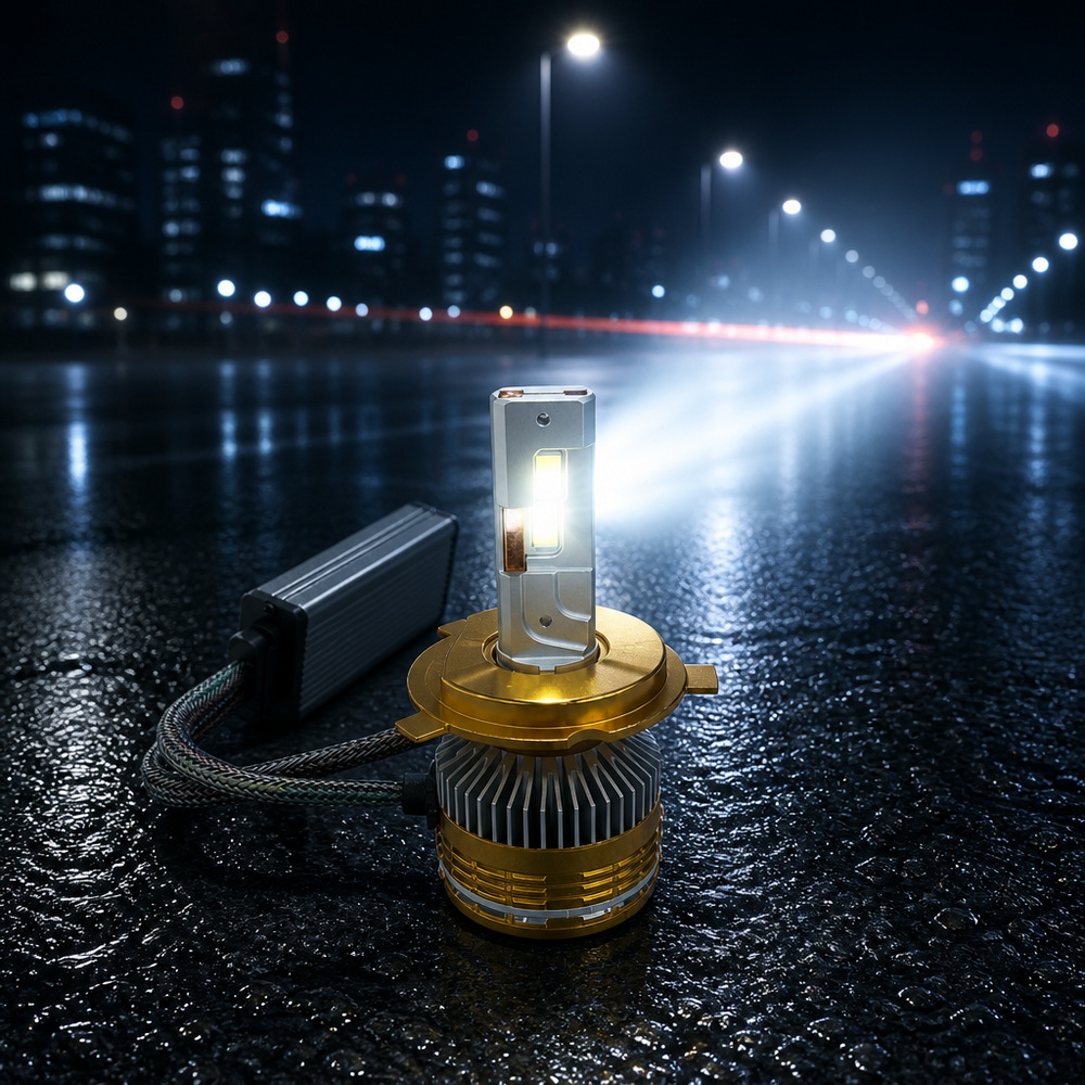 100W Three Copper Tube LED H13 9004 9007 H4 Bi-Beam LED Headlight Gold/Silver/Black/Blue Version